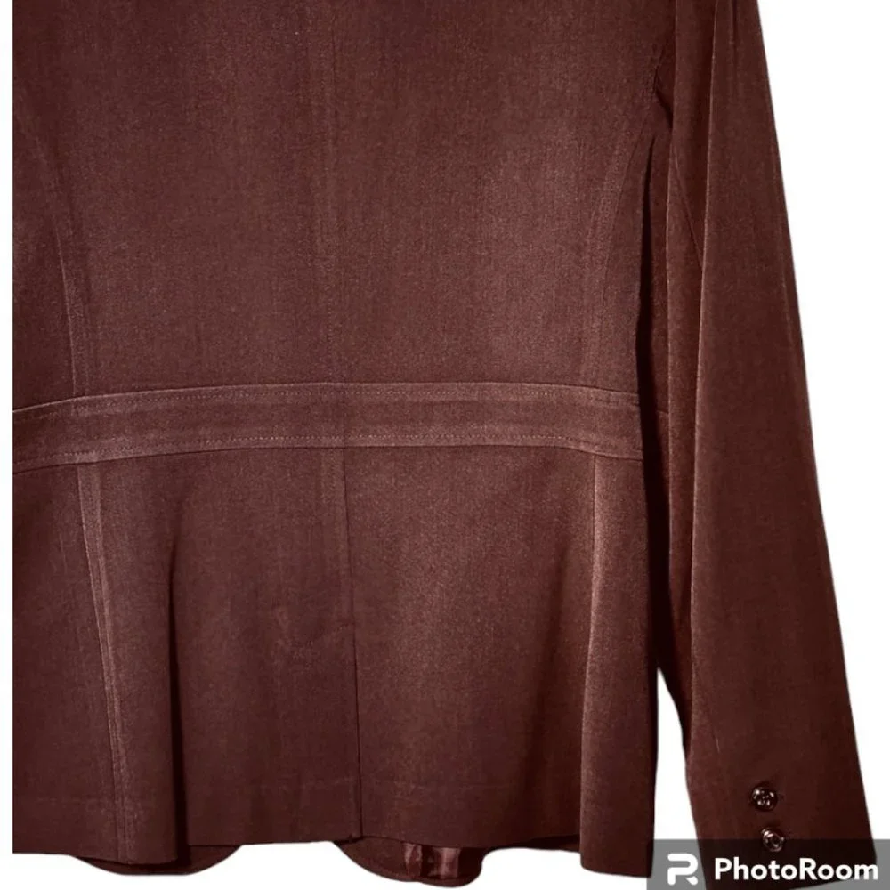 💐🌷Sag Harbor Brown Blazer Size 16 EUC - Picture 5 of 6